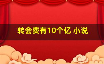 转会费有10个亿 小说